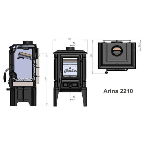 Печь-камин Guca Arina 2210 высокая