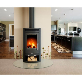 Печь-камин ABX Arktis 4 серая сталь тальк