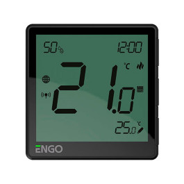 Беспроводной терморегулятор ENGO с модулем Zigbee с датчиком влажности черный
