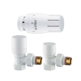 Комплект клапанов термостатических Stout Design белый, угловой 1/2"