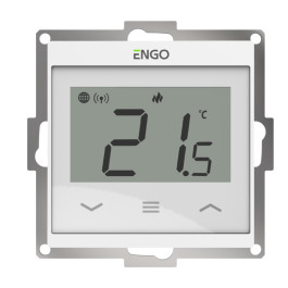 Проводной терморегулятор встраиваемый ENGO Wi-Fi белый 55х55мм