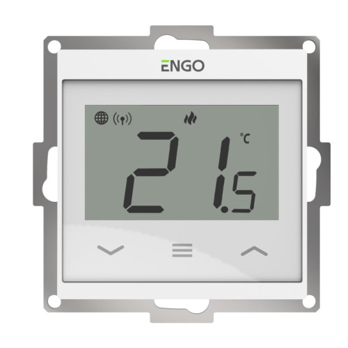 Проводной терморегулятор встраиваемый ENGO Wi-Fi белый 55х55мм