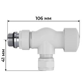 Набор термостатический осевой Royal Thermo Design Pro 15мм М30х1,5 (Белый) под трубки