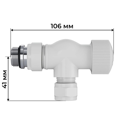 Набор термостатический осевой Royal Thermo Design Pro 15мм М30х1,5 (Белый) под трубки