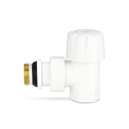 Термостатический клапан радиаторный угловой Varmega 1/2" резьба ВР/НР,  цвет белый
