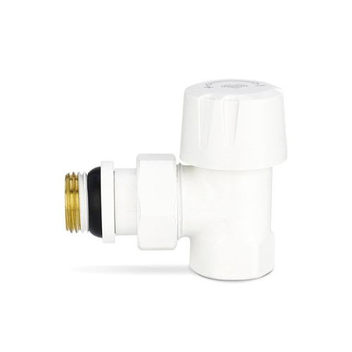 Термостатический клапан радиаторный угловой Varmega 1/2" резьба ВР/НР, цвет белый Термостатический клапан радиаторный угловой Varmega 1/2" резьба ВР/НР, цвет белый