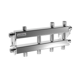 Коллектор нержавеющий модульный Gidruss MKSS-40-4DU до 40 кВт 3/4" 4 контура