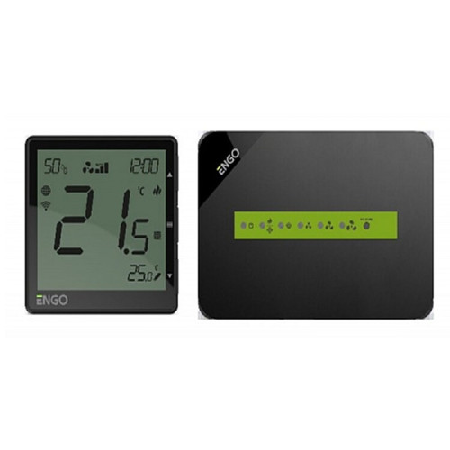 Беспроводной терморегулятор ENGO черный с аккумулятором для внутрипольных конвекторов Беспроводной терморегулятор ENGO черный с аккумулятором для внутрипольных конвекторов