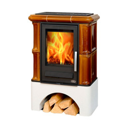 Печь-камин ABX Bavaria K кафельная белый цоколь бук