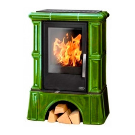 Печь-камин ABX Bavaria KI кафельный цоколь бутылочное стекло с ТО 6.9 кВт