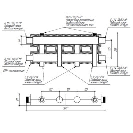 Коллектор модульный Gidruss MK-100-2.EPP до 100 кВт 1 1/4" 3 контура EPP термоизоляция