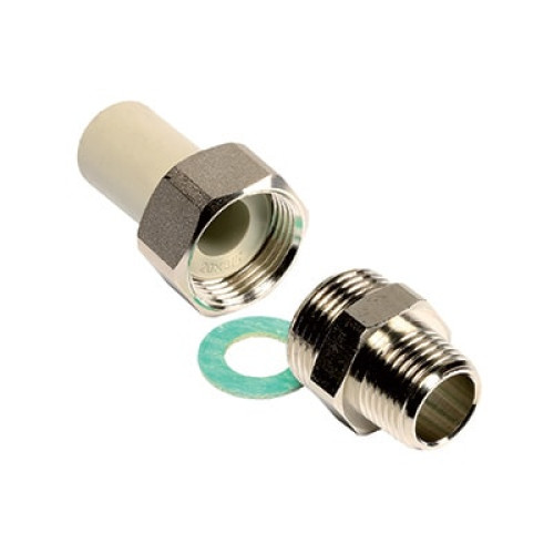 Муфта комбинированная разъёмная Ekoplastik Wavin 20x1/2" НР под муфту Муфта комбинированная разъёмная Ekoplastik Wavin 20x1/2" НР под муфту