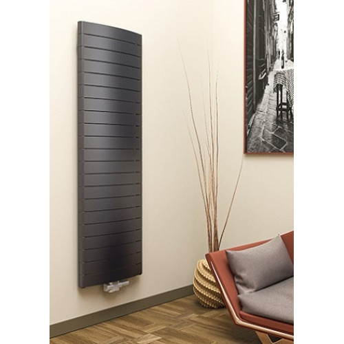 Вертикальный радиатор Rifar Convex Ventil - 18 секций, цвет Антрацит, нижнее центральное подключение