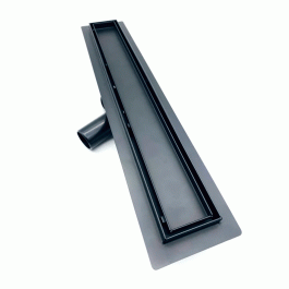 Трап для душа под плитку TIM нержавеющий 70 см черный матовый сифон 360°