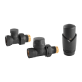 Комплект радиаторный прямой Delta 1/2" с термоголовкой М30x1.5 черный