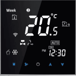 Сенсорный программируемый термостат Techno KT-300 Wi-Fi черный