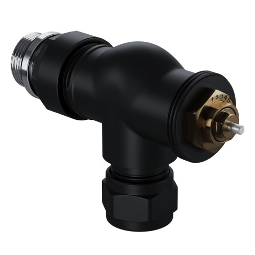 Набор термостатический осевой Royal Thermo Design Pro 15мм М30х1,5 (Черный) под трубки