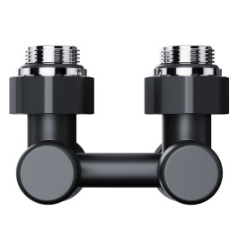 Узел нижнего подключения термостатический угловой Royal Thermo Design 1/2"х3/4" (Черный)
