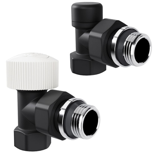 Набор термостатический угловой Royal Thermo Design 1/2"М30х1,5 (Черный)