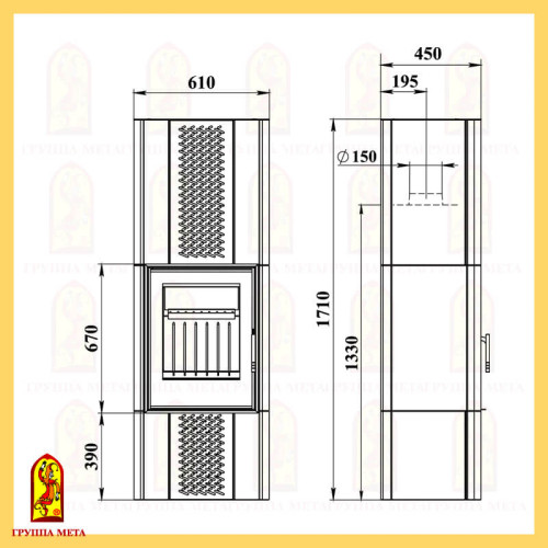 Печь-камин Мета Бастион Каминетти 8