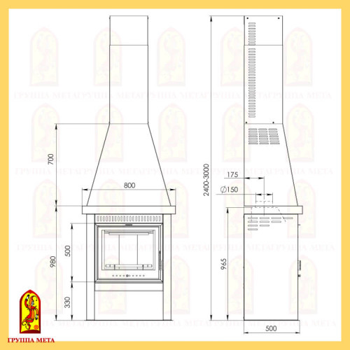 Печь-камин Мета Рэйнджер Каминетти 609 Печь-камин Мета Рэйнджер Каминетти 609