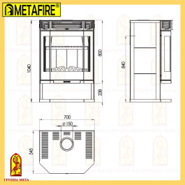 Печь-камин Мета Ангара 12 без плиты