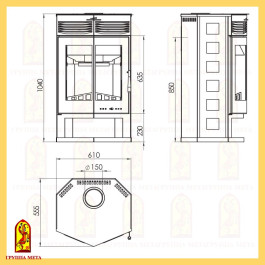 Печь-камин Мета Варяг 9 без плиты