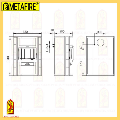 Печь-камин Мета Печера Аква Печь-камин Мета Печера Аква