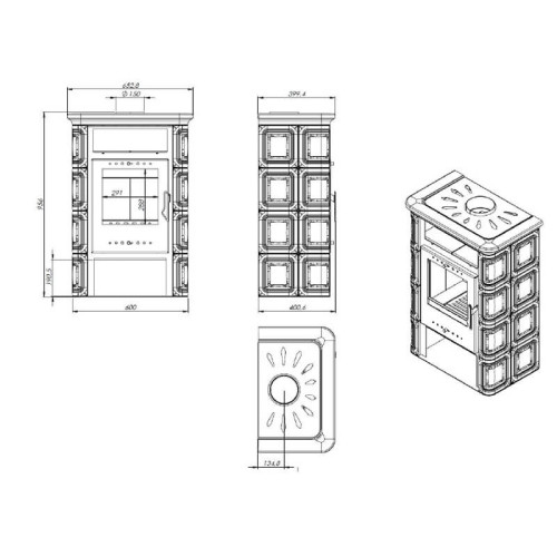 Печь-камин Nordflam Vera cappuccino Печь-камин Nordflam Vera cappuccino