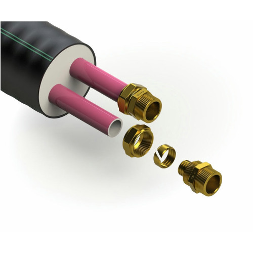 Труба теплотрасса Изопрофлекс Тандем (2 трубы) 50+50/160 Р 0,6 МПа