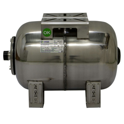 Гидроаккумулятор CRUWA 24 л горизонтальный из нержавейки Гидроаккумулятор CRUWA 24 л горизонтальный из нержавейки