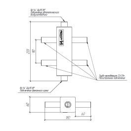 Гидрострелка нержавеющая Gidruss GRSS-40-22PF до 40 кВт под пресс-фитинги 22 мм