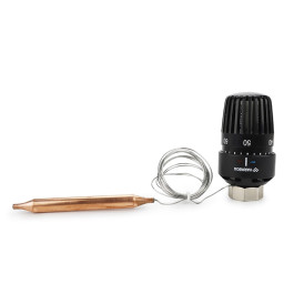 Термостатическая головка с погружным датчиком Varmega М30х1.5, D11х122, цвет черный