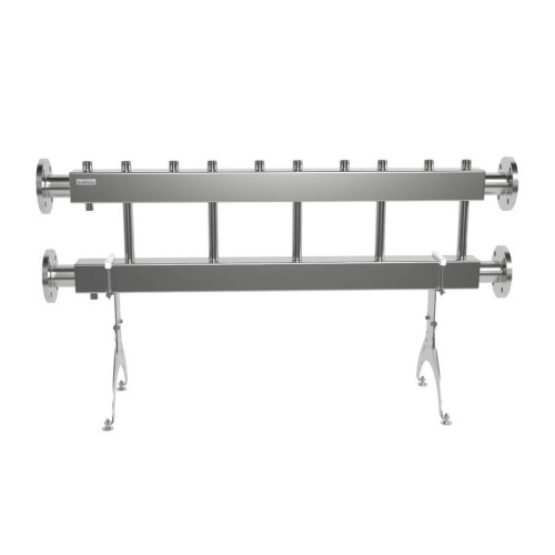 Коллектор нержавеющий модульный Gidruss MKSS-400-5х25 до 400 кВт ДУ65 5 контуров Коллектор нержавеющий модульный Gidruss MKSS-400-5х25 до 400 кВт ДУ65 5 контуров