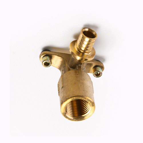 Угольник настенный с креплением REHAU Rautitan 20x1/2" ВР резьба DZR латунь (MX) длинный патрубок