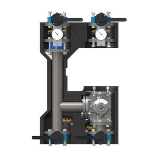 Насосная группа фланцевая Elsen DN 65 Powerbox 70 без насоса, со смесителем, без сервопривода
