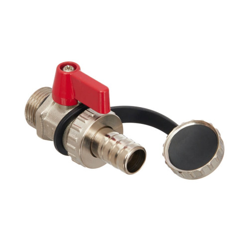 Кран шаровой дренажный со штуцером Smart Install 1/2" НР резьба