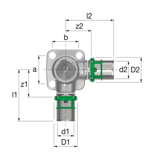 Пресс водорозетка двойная COMAP 20х1/2" мм