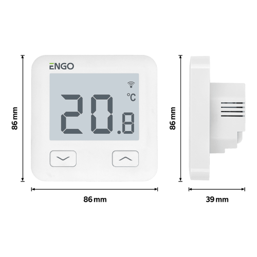Терморегулятор программируемый проводной ENGO с Wi-Fi встраиваемый с возможностью подключения выносного