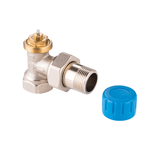 Клапан термостатический угловой MVI 1/2" резьба внутренняя/наружная с преднастройкой