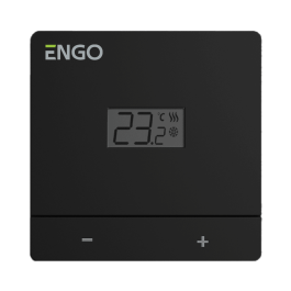 Проводной терморегулятор накладной ENGO 230В черный на батарейках