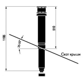 Вертикальный дымоход проход через крышу для котла Vaillant арт. 303800