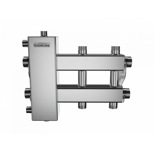 Коллектор нержавеющий Gidruss BMSS-100-3DU до 100 кВт 1 1/4" 3 контура