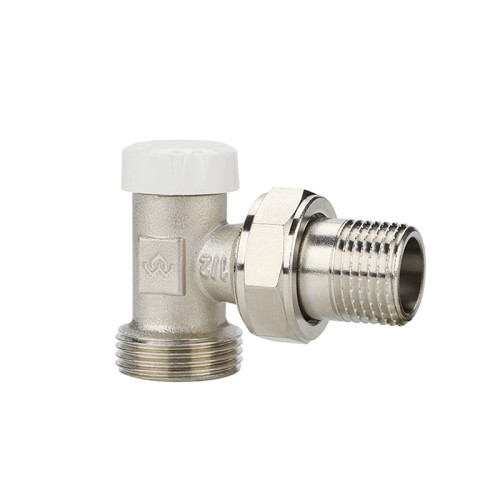 Клапан запорный радиаторный угловой Varmega 1/2"х3/4"EK резьба НР/НР