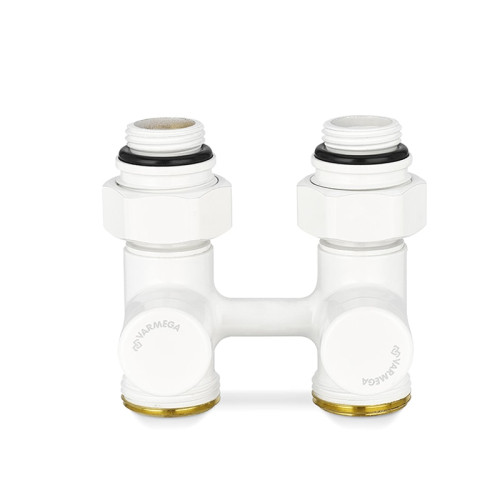 Узел нижнего подключения прямой Varmega 1/2"х3/4"EK, цвет белый