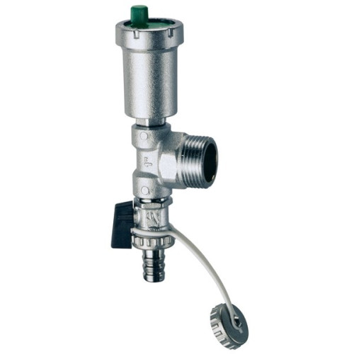 Узел (концевой) для коллектора с воздухоотводчиком и сливным краном 1" НР  FAR