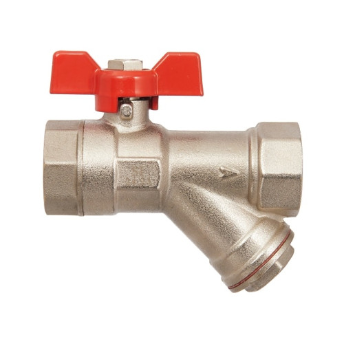 Кран шаровой с фильтром Smart Install 1/2" ВР/ВР резьба ручка-бабочка