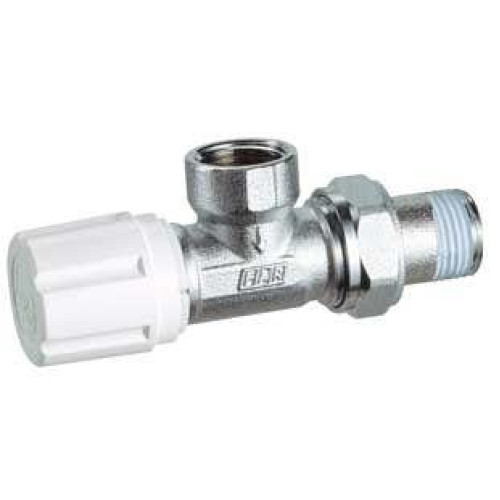 FAR хромированный угловой терморегулирующий вентиль с горизонтальной буксой ВР 1/2" FAR хромированный угловой терморегулирующий вентиль с горизонтальной буксой ВР 1/2"