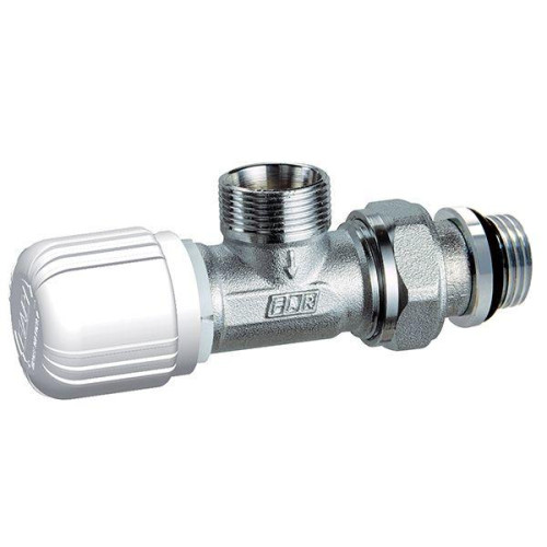 FAR хромированный угловой терморегулирующий вентиль с горизонтальной буксой, для прямого соединения НР M24x19 1/2" с уплотнением EPDM FAR хромированный угловой терморегулирующий вентиль с горизонтальной буксой, для прямого соединения НР M24x19 1/2" с уплотнением EPDM