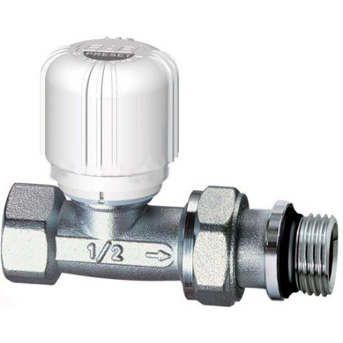 FAR Термостатический вентиль с предварительной настройкой прямой для стальных труб 1/2" FAR Термостатический вентиль с предварительной настройкой прямой для стальных труб 1/2"